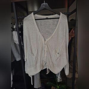 Free People - Cream Button-Up Cardigan
